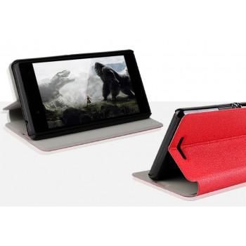 Чехол флип подставка на пластиковой основе для Sony Xperia E3 Красный
