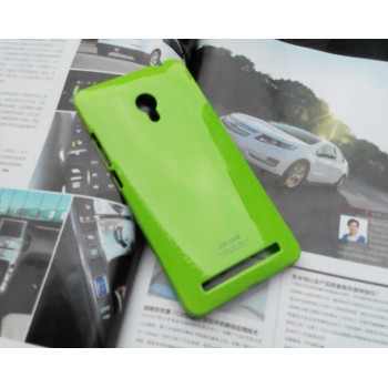 Пластиковый глянцевый непрозрачный чехол для ASUS Zenfone 6 Зеленый