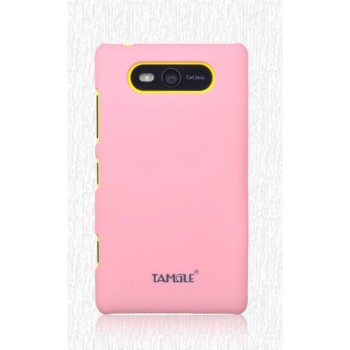 Пластиковый матовый непрозрачный чехол для Nokia Lumia 820 Розовый