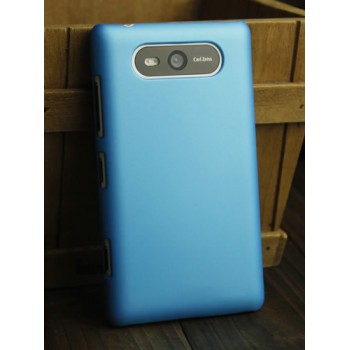 Пластиковый матовый металлик чехол для Nokia Lumia 820 Голубой
