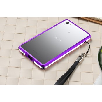 Металлический двухцветный бампер для Sony Xperia Z5 Compact Фиолетовый
