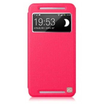Чехол с окном вызова для HTC One (M7) Dual SIM Пурпурный