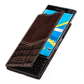 Эксклюзивный кожаный дизайнерский чехол горизонтальная книжка (2 вида нат. кожи) для Blackberry Priv