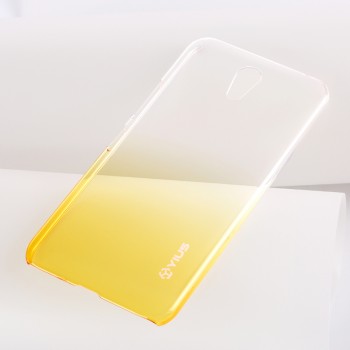 Пластиковый матовый полупрозрачный градиентный чехол для ZUK Z1 Желтый