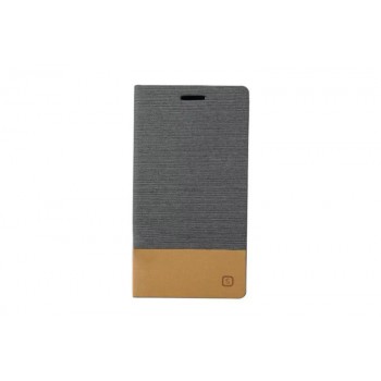 Текстурный чехол флип подставка на силиконовой основе с отделением для карты для Sony Xperia C4 Серый