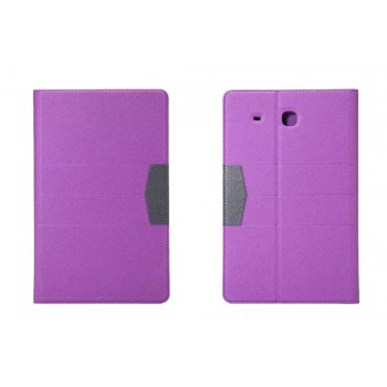Чехол книжка подставка на силиконовой основе с отделениями для карт для Samsung Galaxy Tab E 9.6 Фиолетовый