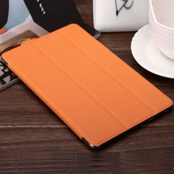 Сегментарный чехол книжка подставка текстура Линии на поликарбонатной транспарентный основе для Samsung Galaxy Tab S 8.4 Оранжевый
