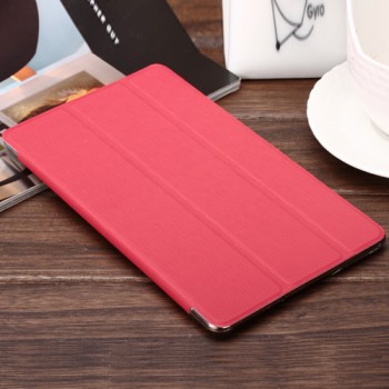 Сегментарный чехол книжка подставка текстура Линии на поликарбонатной транспарентный основе для Samsung Galaxy Tab S 8.4 Красный