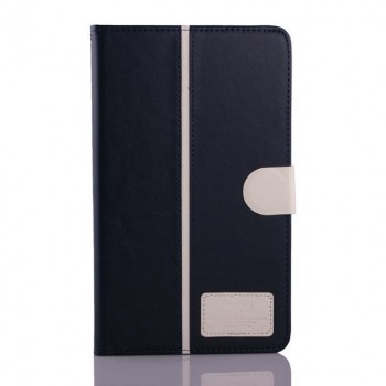Глянцевый водоотталкивающий чехол книжка подставка на силиконовой основе с отделениями для карт и магнитной защелкой для Samsung Galaxy Tab S 8.4 Синий