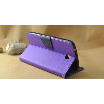 Чехол книжка подставка на силиконовой основе с отделениями для карт и магнитной защелкой для Samsung Galaxy Tab S 8.4 Фиолетовый