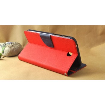 Чехол книжка подставка на силиконовой основе с отделениями для карт и магнитной защелкой для Samsung Galaxy Tab S 8.4 Красный