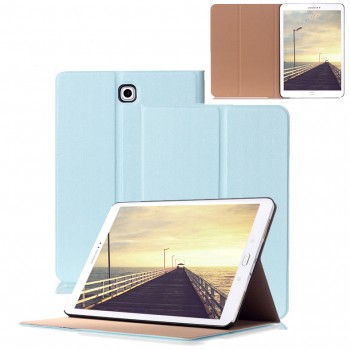 Чехол книжка подставка на поликарбонатной основе для Samsung Galaxy Tab S2 8.0 Голубой