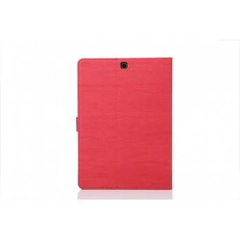 Чехол книжка подставка текстура Дерево на поликарбонатной основе с магнитной защелкой для Samsung Galaxy Tab S2 8.0 Красный