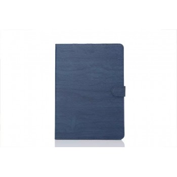 Чехол книжка подставка текстура Дерево на поликарбонатной основе с магнитной защелкой для Samsung Galaxy Tab S2 8.0 Синий