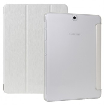 Сегментарный чехол книжка подставка текстура Дерево на поликарбонатной транспарентной основе для Samsung Galaxy Tab S2 8.0 Белый