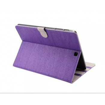 Чехол книжка подставка текстура Дерево на поликарбонатной основе с магнитной защелкой для Samsung Galaxy Tab S2 9.7 Фиолетовый
