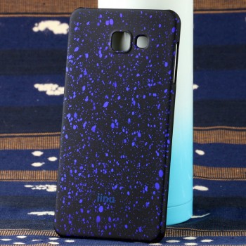 Пластиковый матовый дизайнерский чехол с голографическим принтом Звезды для Samsung Galaxy A7 (2016) Синий