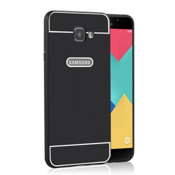 Двухкомпонентный чехол с металлическим бампером и поликарбонатной накладкой для Samsung Galaxy A7 (2016) Черный