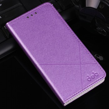 Текстурный чехол флип подставка на пластиковой основе с отделением для карт для Samsung Galaxy A7 (2016) Фиолетовый