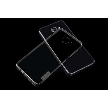 Силиконовый матовый полупрозрачный чехол повышенной защиты для Samsung Galaxy A7 (2016) Серый