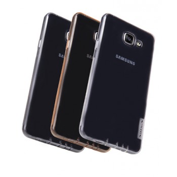 Силиконовый матовый полупрозрачный чехол повышенной защиты для Samsung Galaxy A7 (2016)