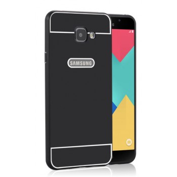 Двухкомпонентный чехол с металлическим бампером и поликарбонатной накладкой для Samsung Galaxy A5 (2016) Черный