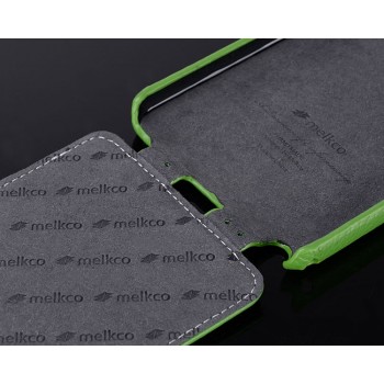 Кожаный чехол вертикальная книжка с дизайнерской полосой для Samsung Galaxy Note 3 Зеленый