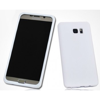 Силиконовый матовый нескользящий премиум софт-тач чехол для Samsung Galaxy Note 5 Белый
