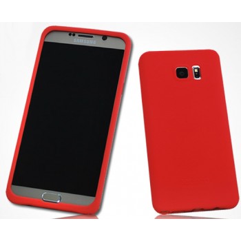 Силиконовый матовый нескользящий премиум софт-тач чехол для Samsung Galaxy Note 5 Красный