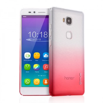 Пластиковый градиентный полупрозрачный чехол для Huawei Honor 5X Красный