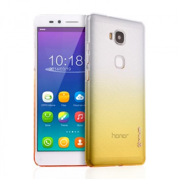 Пластиковый градиентный полупрозрачный чехол для Huawei Honor 5X Желтый