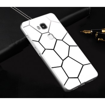 Двухкомпонентный чехол с металлическим бампером и поликарбонатной накладкой с принтом для Huawei Honor 5X Белый