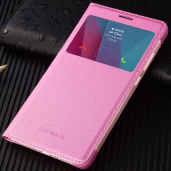 Чехол флип на пластиковой основе с окном вызова для Huawei Honor 5X Пурпурный