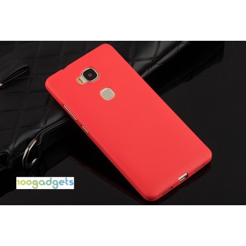 Силиконовый матовый непрозрачный нанотонкий 0.6 мм чехол для Huawei Honor 5X Красный