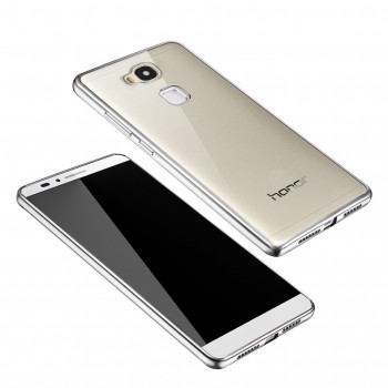 Силиконовый матовый полупрозрачный чехол (металлизированное напыление) для Huawei Honor 5X Белый