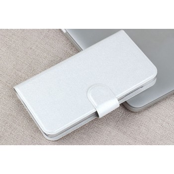 Чехол портмоне на пластиковой основе с отделением для карт с магнитной застёжкой и текстурой золото для Huawei Y5c Белый