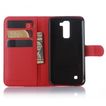 Чехол портмоне подставка с защелкой для LG K10 Красный