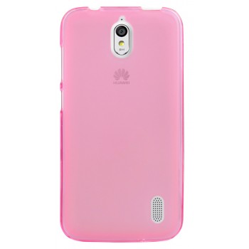 Силиконовый матовый полупрозрачный чехол для Huawei Y625 Розовый