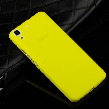 Силиконовый матовый непрозрачный чехол для Huawei Y6 Желтый