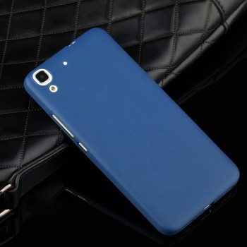 Силиконовый матовый непрозрачный чехол для Huawei Y6 Синий