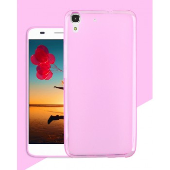 Силиконовый матовый полупрозрачный чехол для Huawei Y6 Розовый