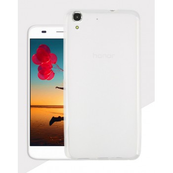 Силиконовый матовый полупрозрачный чехол для Huawei Y6 Белый