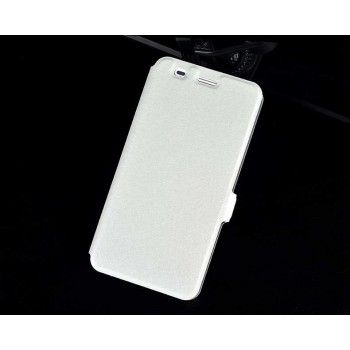 Чехол флип подставка на силиконовой основе с магнитной застёжкой текстура Золото для Huawei Y6  Белый