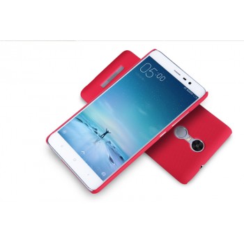 Пластиковый матовый нескользящий премиум чехол для Xiaomi RedMi Note 3 Красный