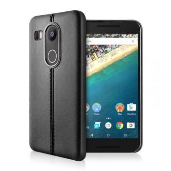 Силиконовый матовый непрозрачный чехол текстура Кожа для Google LG Nexus 5X