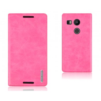 Текстурный чехол флип подставка на присоске с отделением для карты для Google LG Nexus 5X Розовый