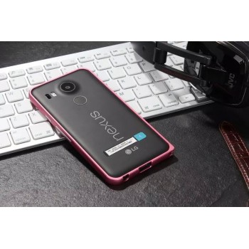 Металлический бампер для Google LG Nexus 5X Розовый