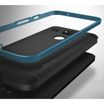 Антиударный гибридный силиконовый чехол премиум с поликарбонатным бампером для Google LG Nexus 5X Синий