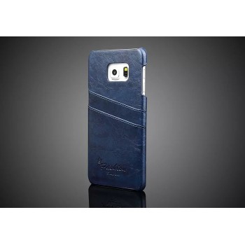 Чехол накладка с отделением для карт текстура Кожа для Samsung Galaxy S6 Edge Plus Синий