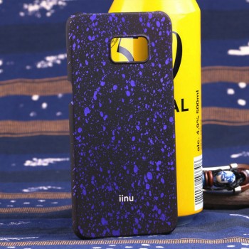 Пластиковый матовый дизайнерский чехол с голографическим принтом Звезды для Samsung Galaxy S6 Edge Plus Фиолетовый